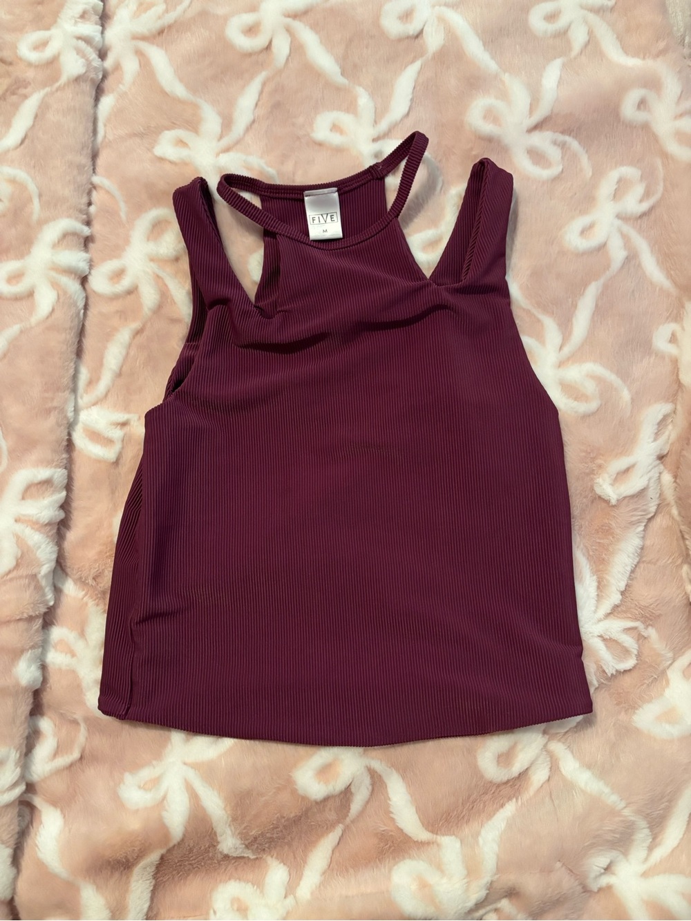 Ribbed High-Neck Tank five the label